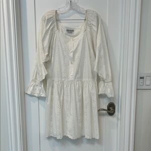 Rare Vintage Livingston Williams True West Women's White Eyelet Dress